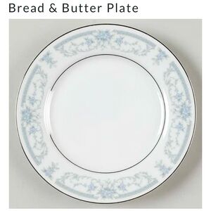 LN-2 Elegant Blue Whisper Porcelain China White and Blue Bread & Butter Plate.